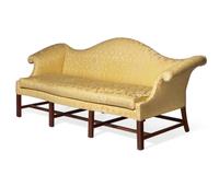 A Chippendale Mahogany Eight-Leg Camelback Sofa