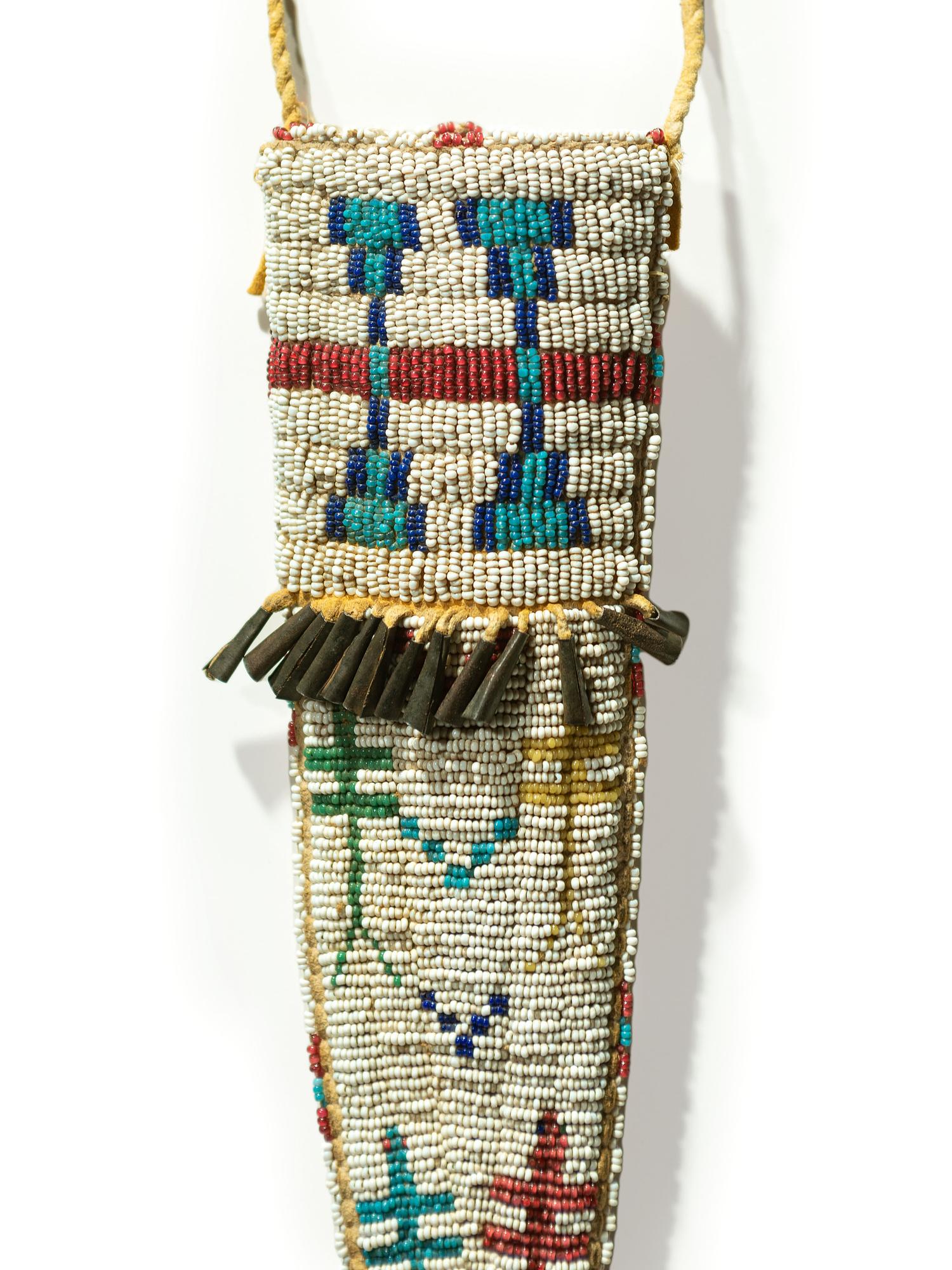 Cheyenne Beaded Hide Knife Sheath, with Dragonflies