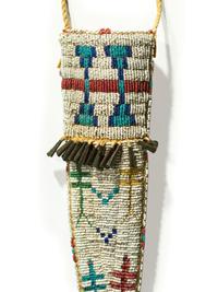 Cheyenne Beaded Hide Knife Sheath, with Dragonflies