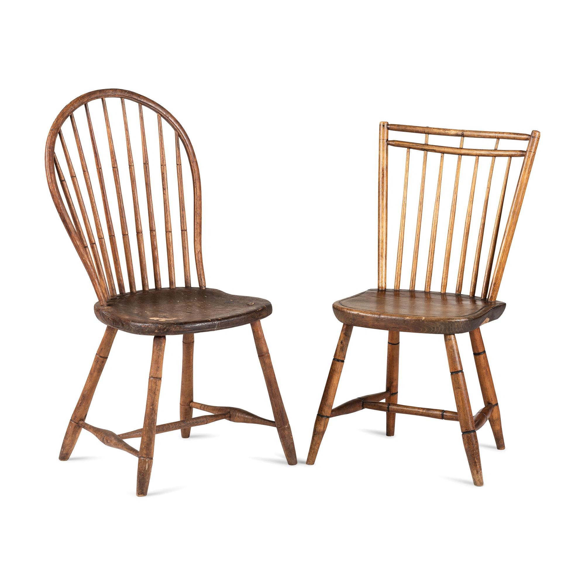 Two Spindle Back Windsor Side Chairs