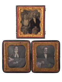 [EARLY PHOTOGRAPHY]. A group of 17 daguerreotypes and ambrotypes of couples of varying ages, including: