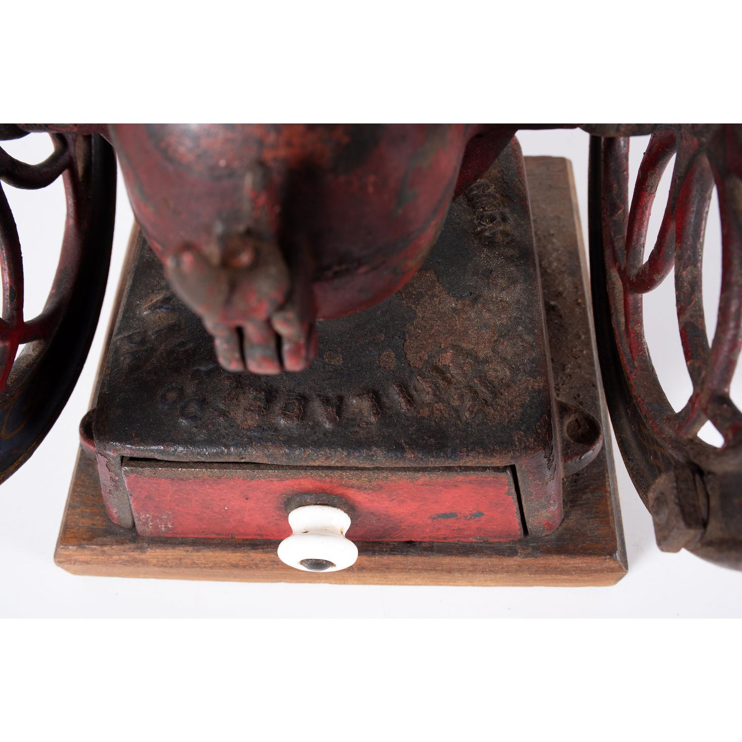 An Enterprise No. 2 Painted Cast Iron Coffee Mill