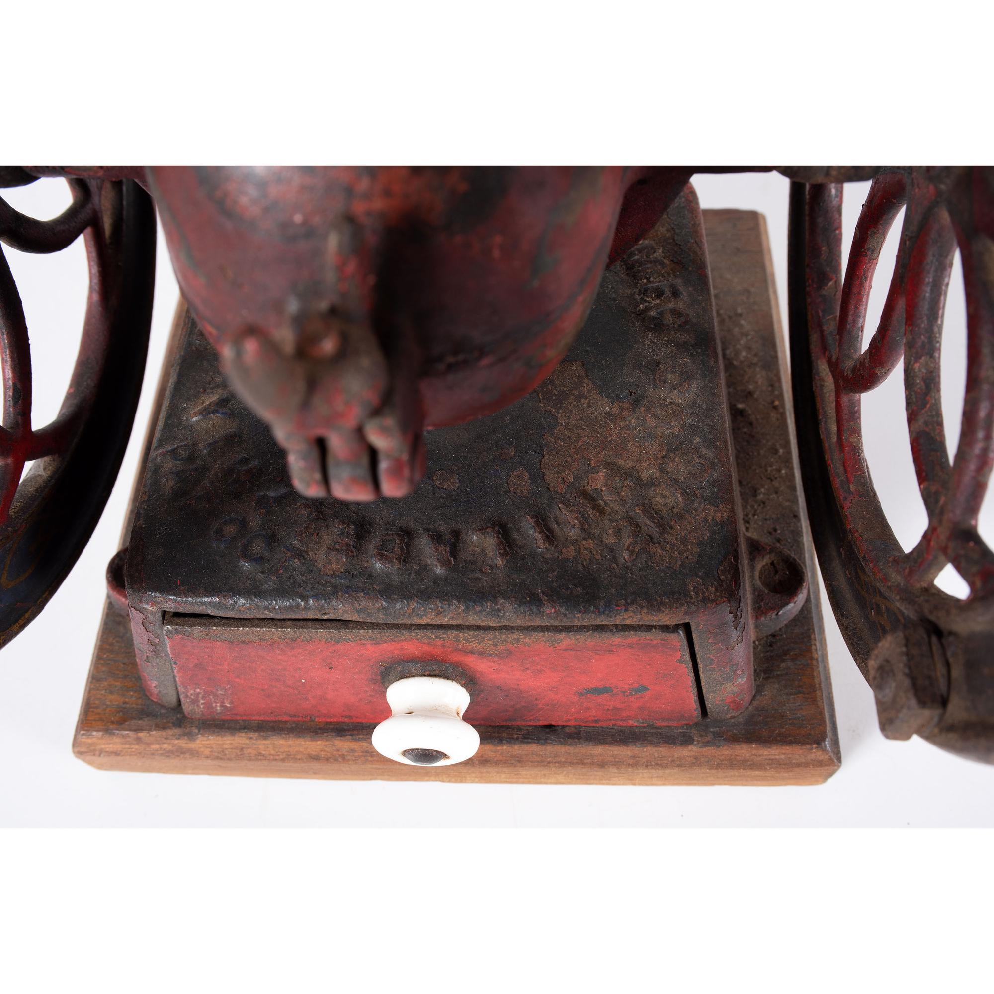 An Enterprise No. 2 Painted Cast Iron Coffee Mill