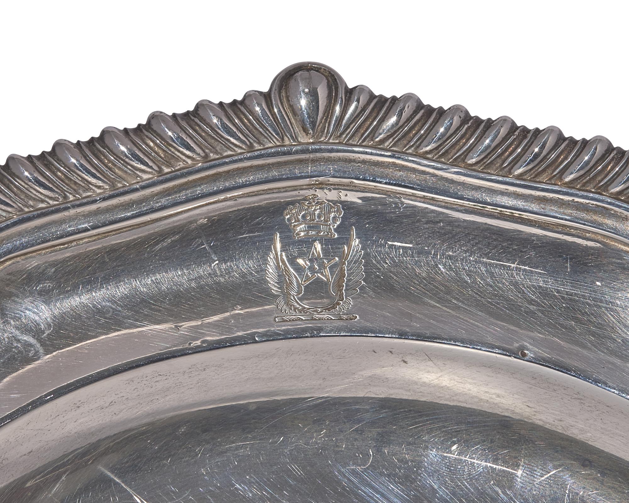 A rare set of eight George III sterling silver chargers, Paul Storr (1771-1844), London, 1814