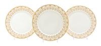 A Set of Twelve Berlin (K.P.M.) Porcelain Dinner Plates, Diameter 10 inches.