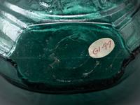 A Benjamin Franklin Portrait Flask in Green Glass by Kensington Glass Works, Philadelphia