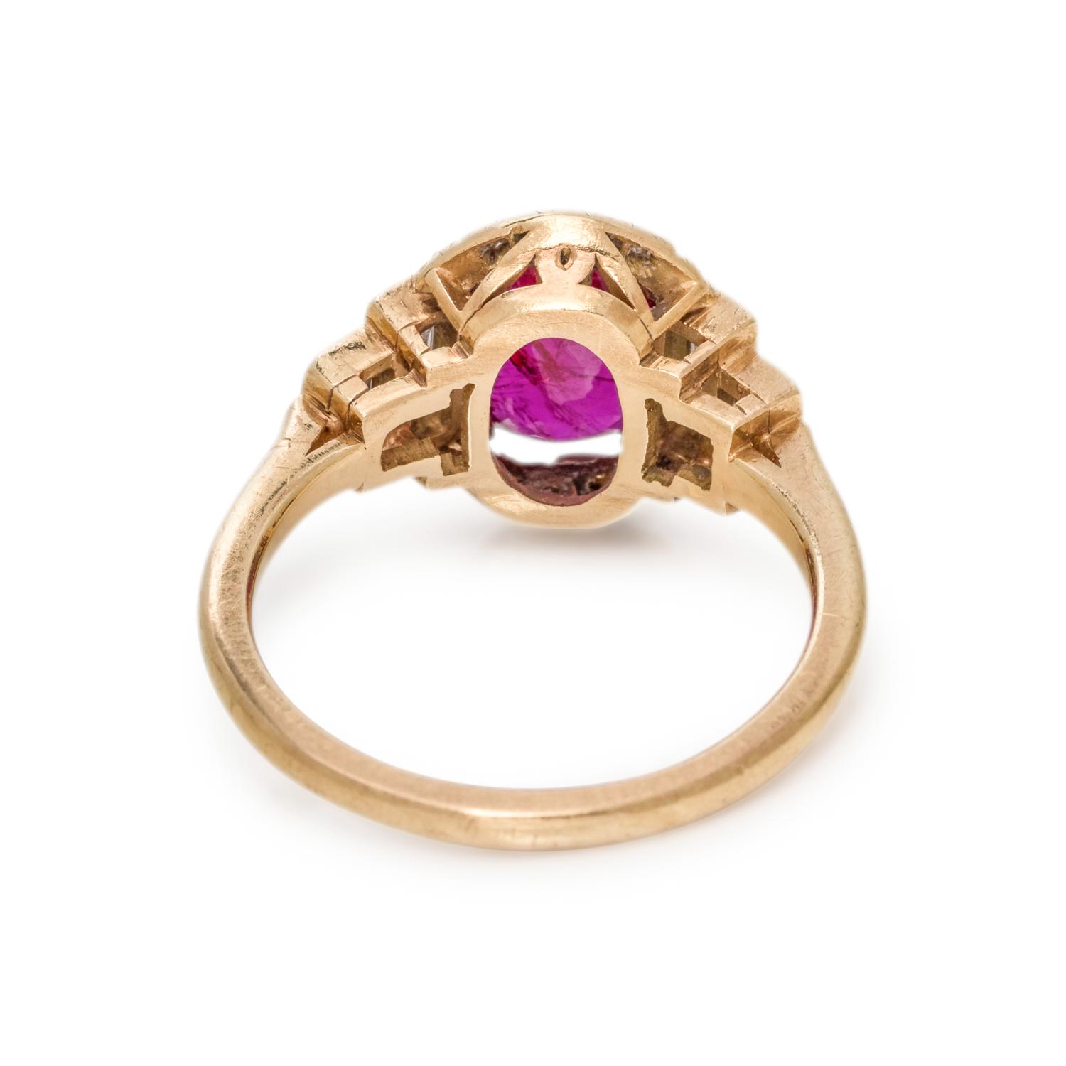 BURMESE RUBY AND DIAMOND RING