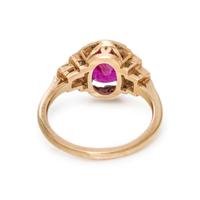 BURMESE RUBY AND DIAMOND RING