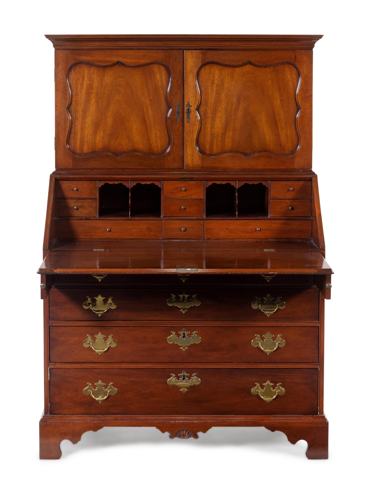 A Chippendale Style Mahogany Secretary Bookcase — KITTINGER