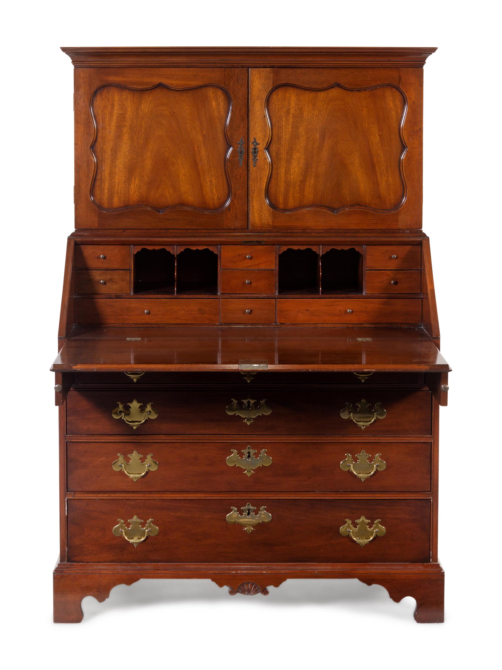 A Chippendale Style Mahogany Secretary Bookcase — KITTINGER
