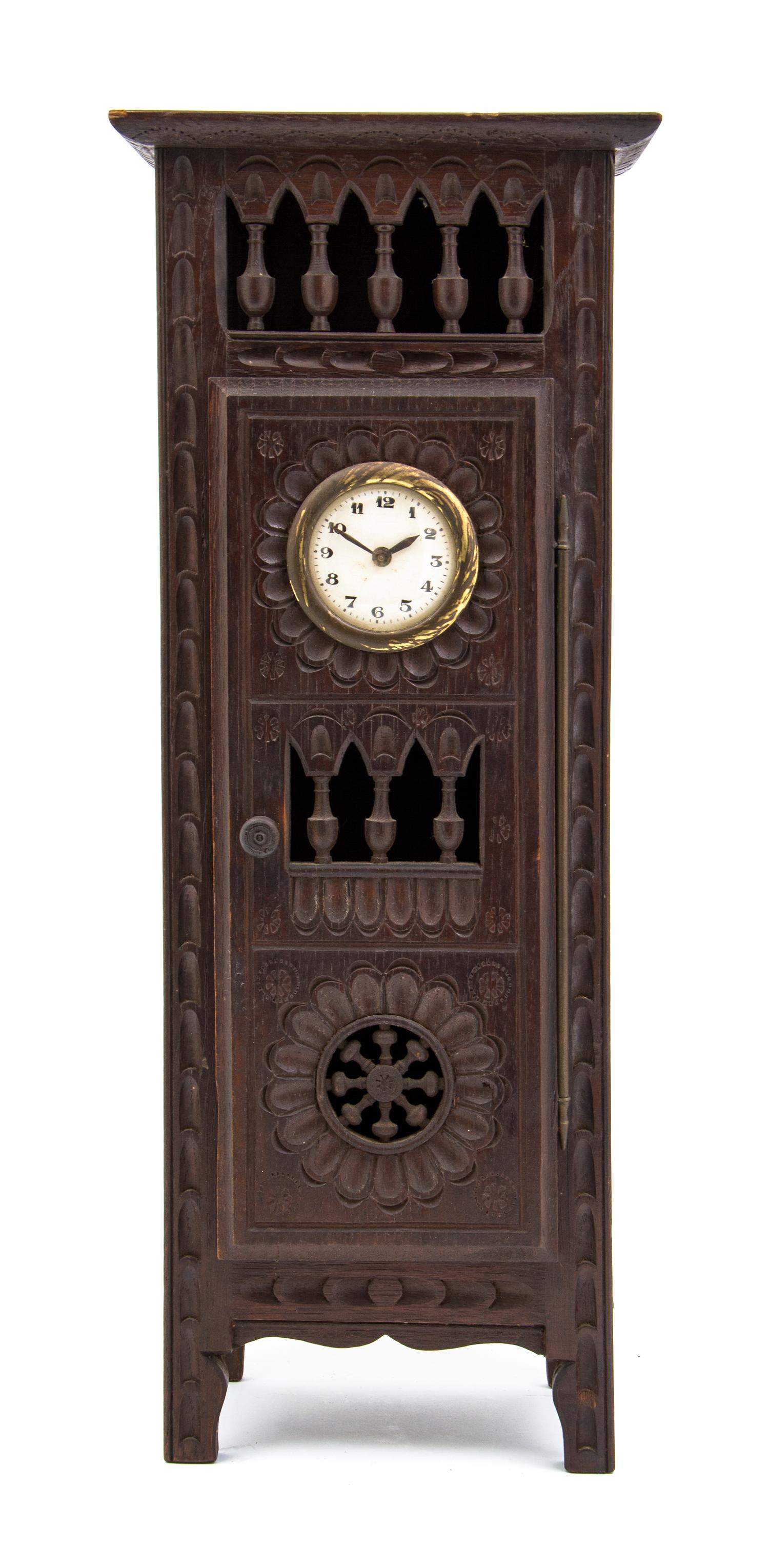 A Brittany Style Mahogany Diminutive Armoire, Height 17 3/4 inches.