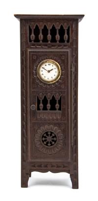 A Brittany Style Mahogany Diminutive Armoire, Height 17 3/4 inches.