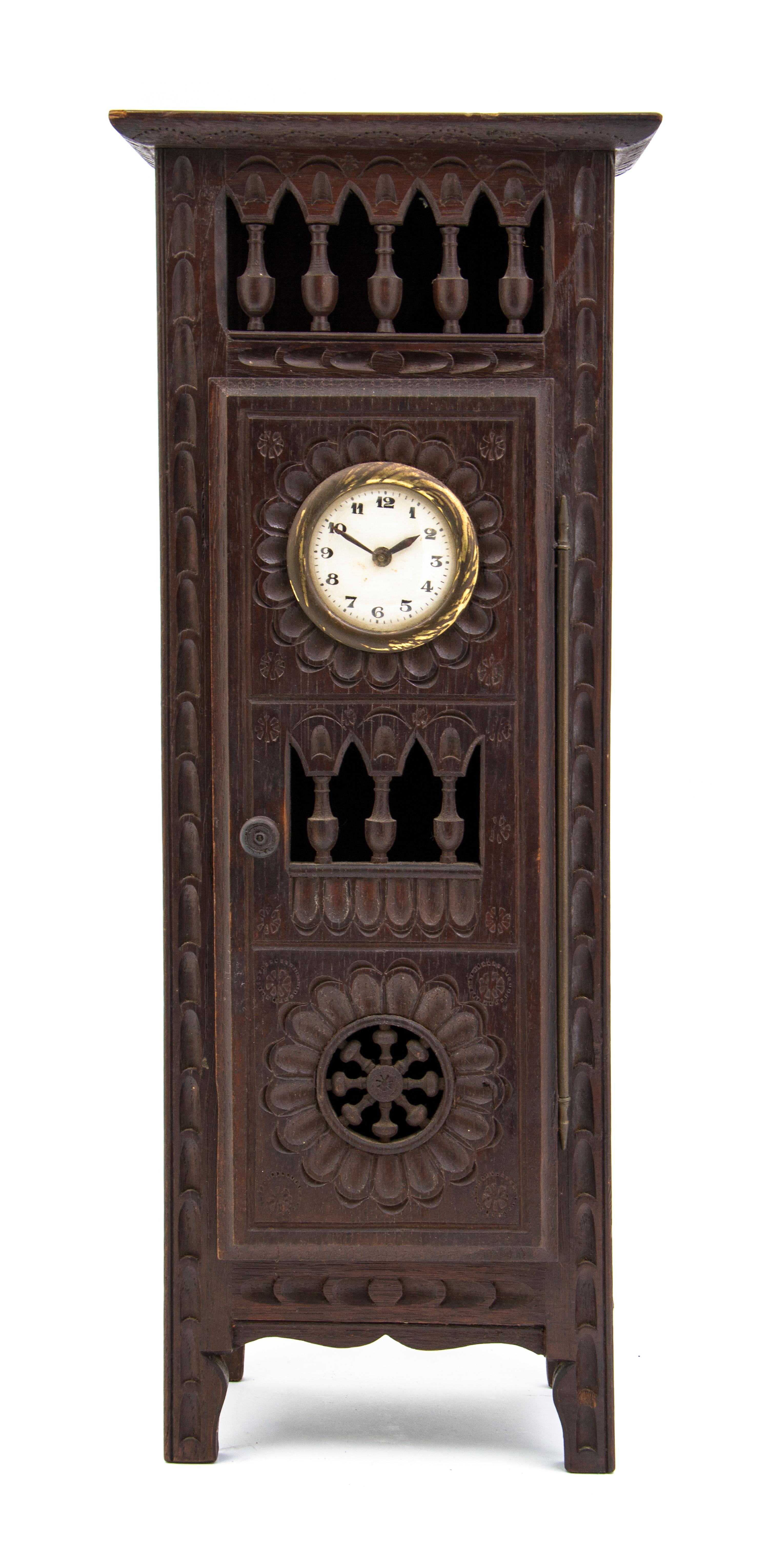 A Brittany Style Mahogany Diminutive Armoire, Height 17 3/4 inches.