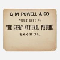 [African-Americana] [Thirteenth Amendment] (Powell, George May) The Great National Picture, with Rare Printed Advertisement Sign