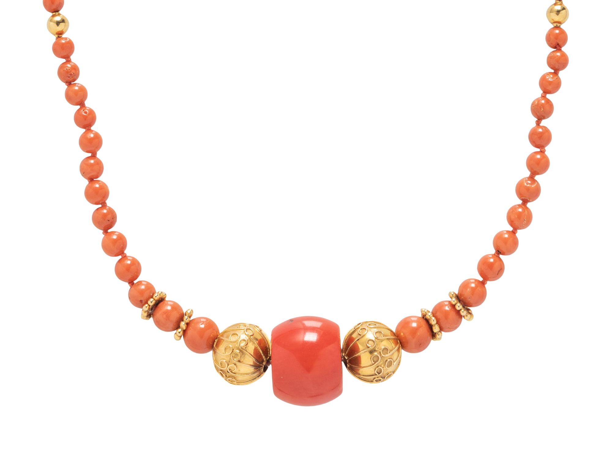 CORAL BEAD NECKLACE