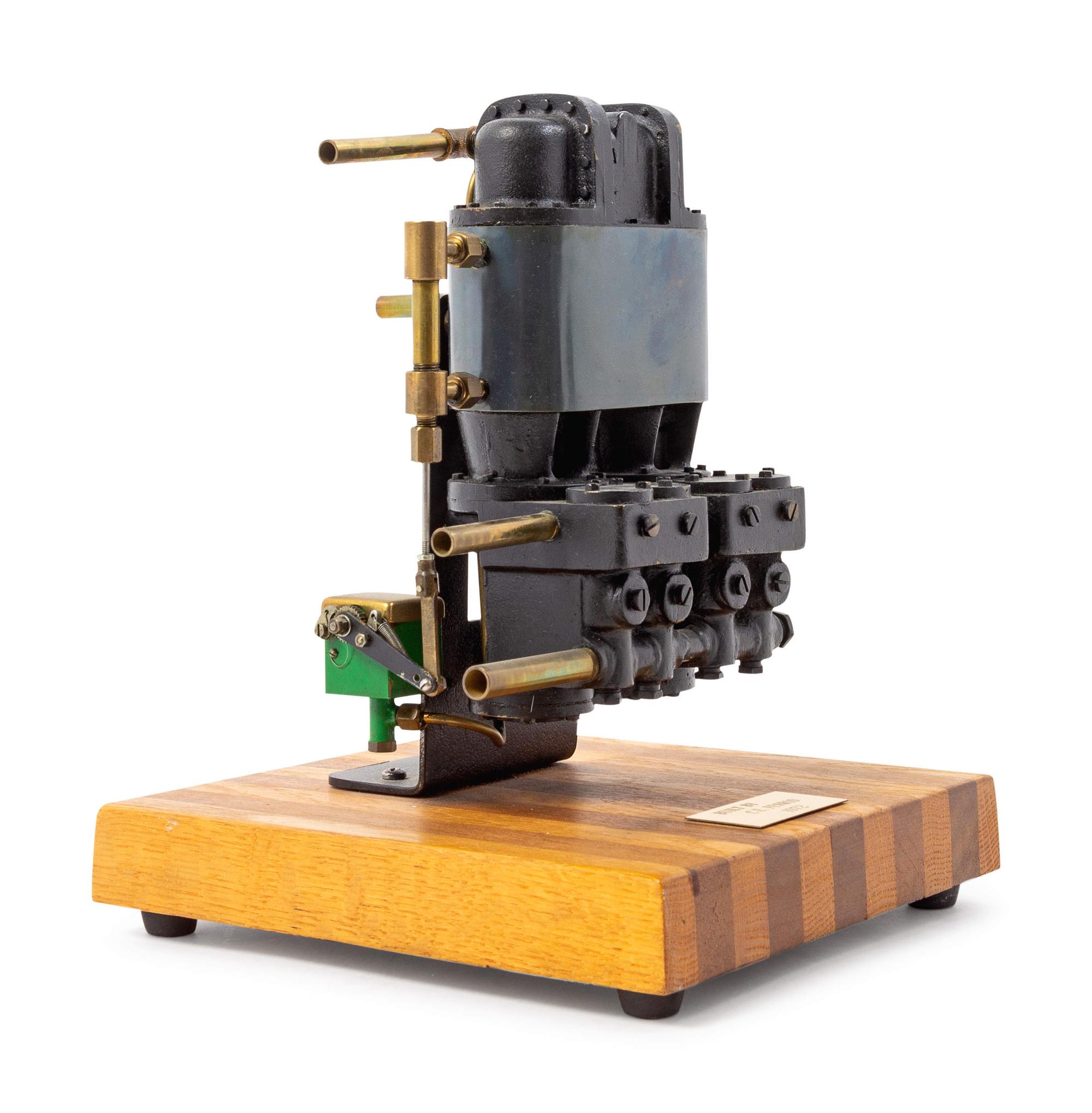 A Painted Metal Two Piston Water Pump Demonstration Model