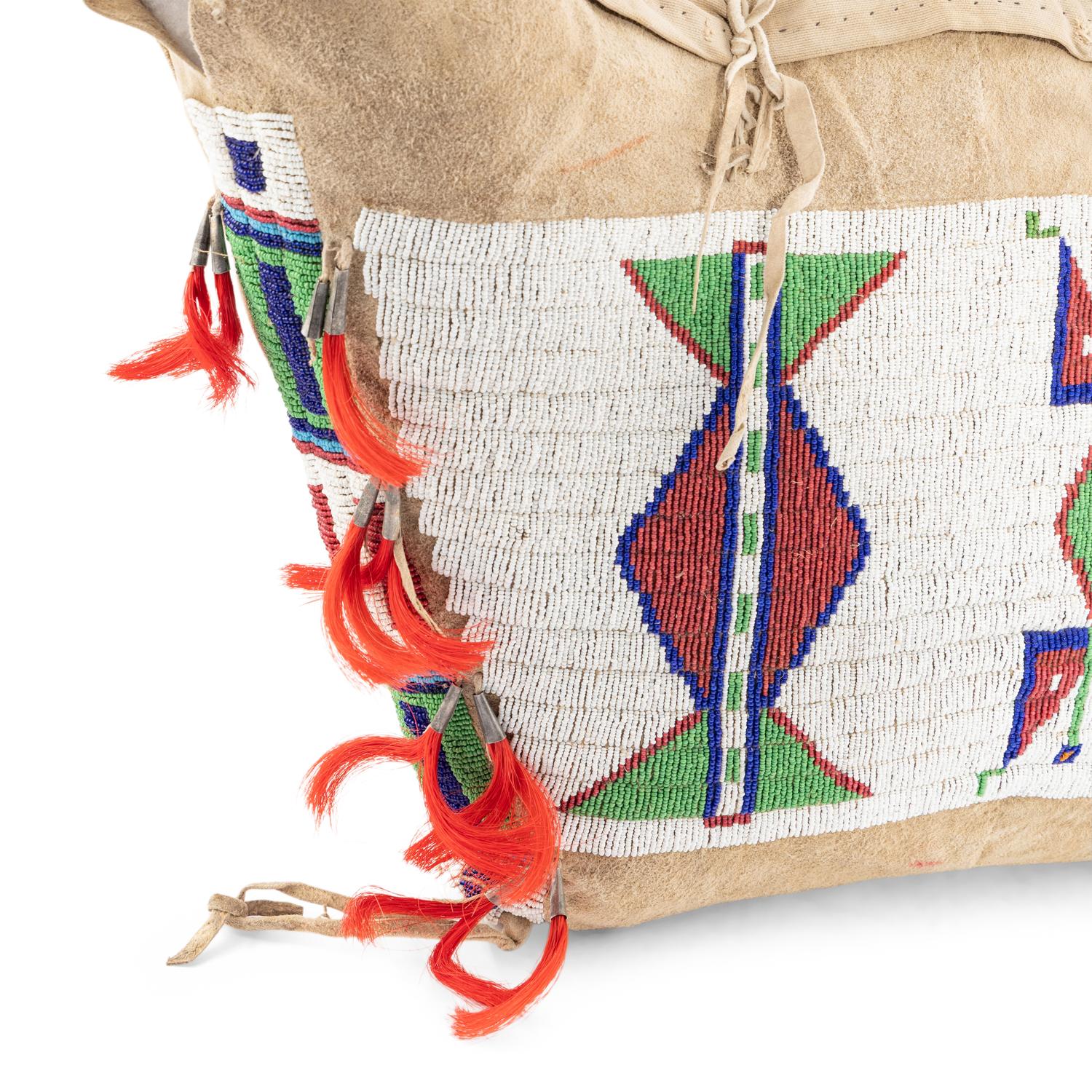 Sioux Beaded Hide Possible Bags, Matched Pair