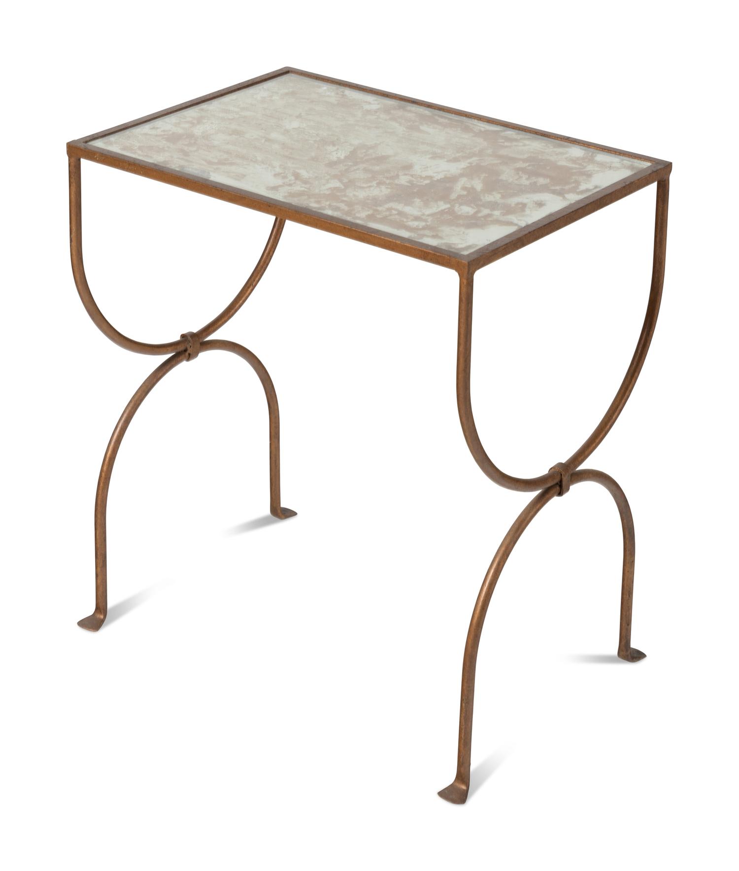 An Italian Gilt Metal and Glass Side Table