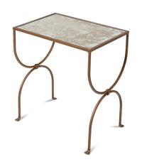 An Italian Gilt Metal and Glass Side Table