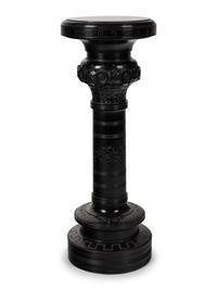 An American Carved and Ebonized Cherry Pedestal