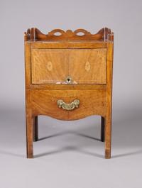 A George III Mahogany Bedside Commode Cabinet, Height 31 1/4 x width 20 1/2 x depth 17 1/2 inches.