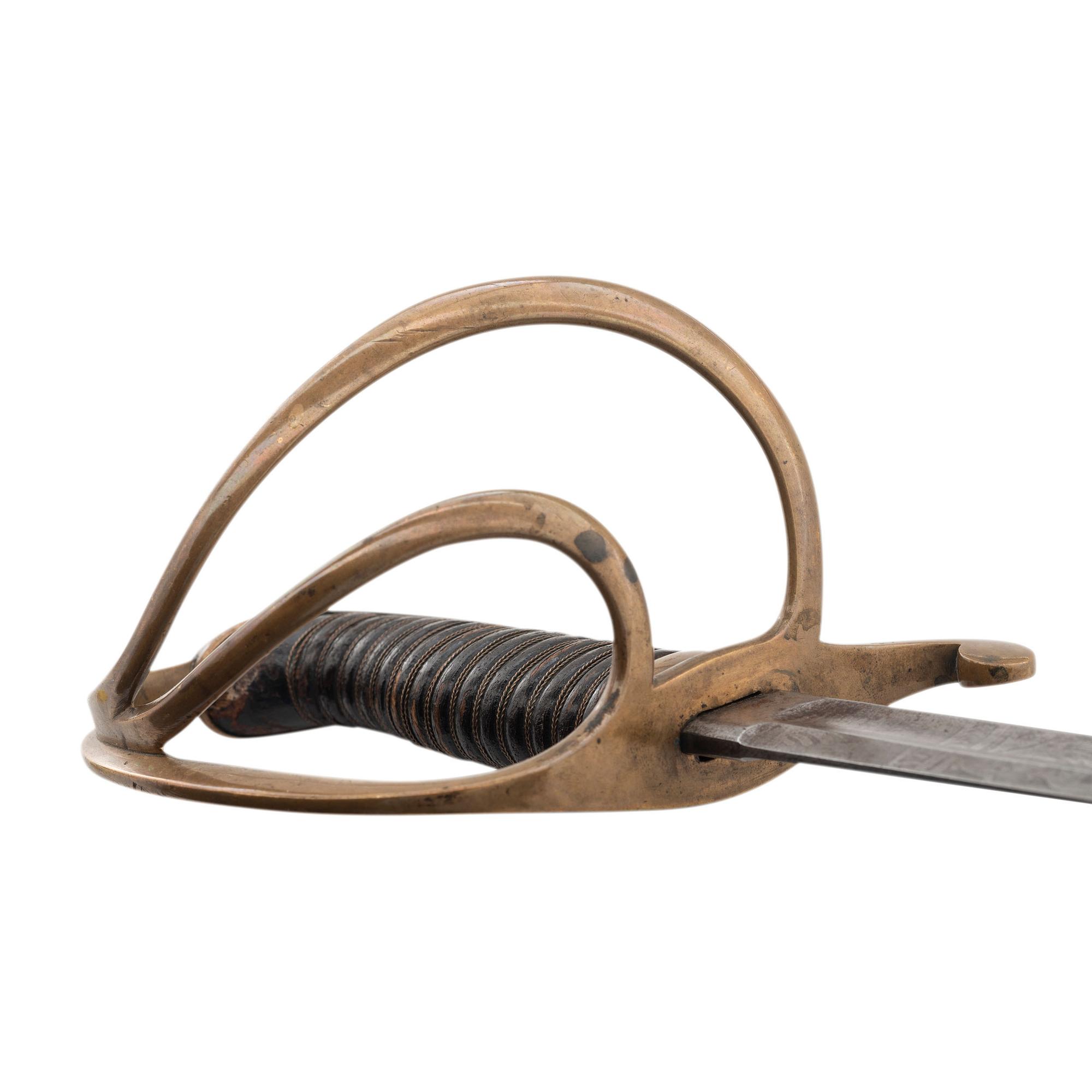 Germanic Chevaulegers Style Saber with Scabbard Inscribed to 1st Lt. O.P. Furgason 27th Indiana Infantry