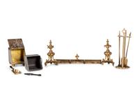 A Group of Brass Fireplace Accessories