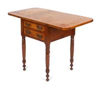 An American Classical Bird’s Eye Maple Drop-leaf Work Table — CIRCA 1840