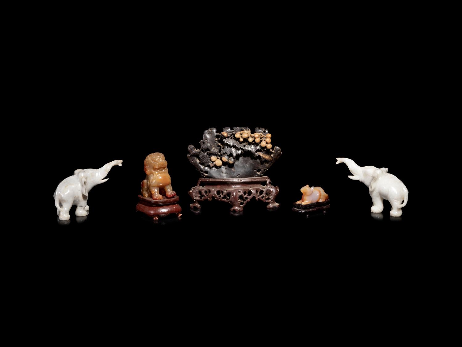 Five Chinese Carved Stone Articles
