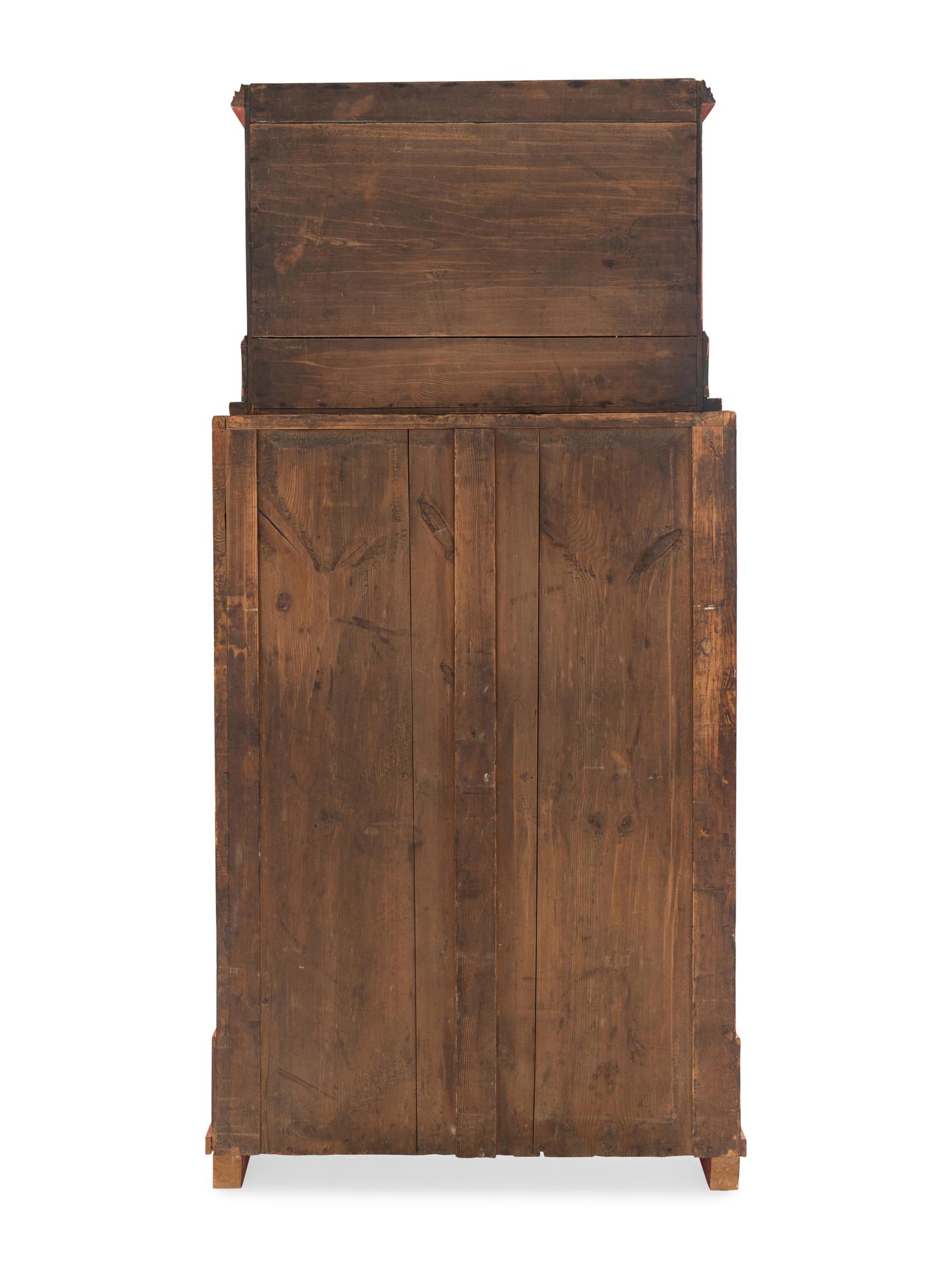 A North European Red-Painted Bureau Cabinet