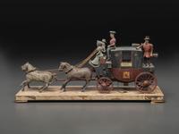A Folk Art Carved and Painted Wood English Royal Stagecoach