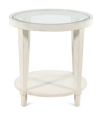 A Contemporary White-Painted Glass-Top Side Table