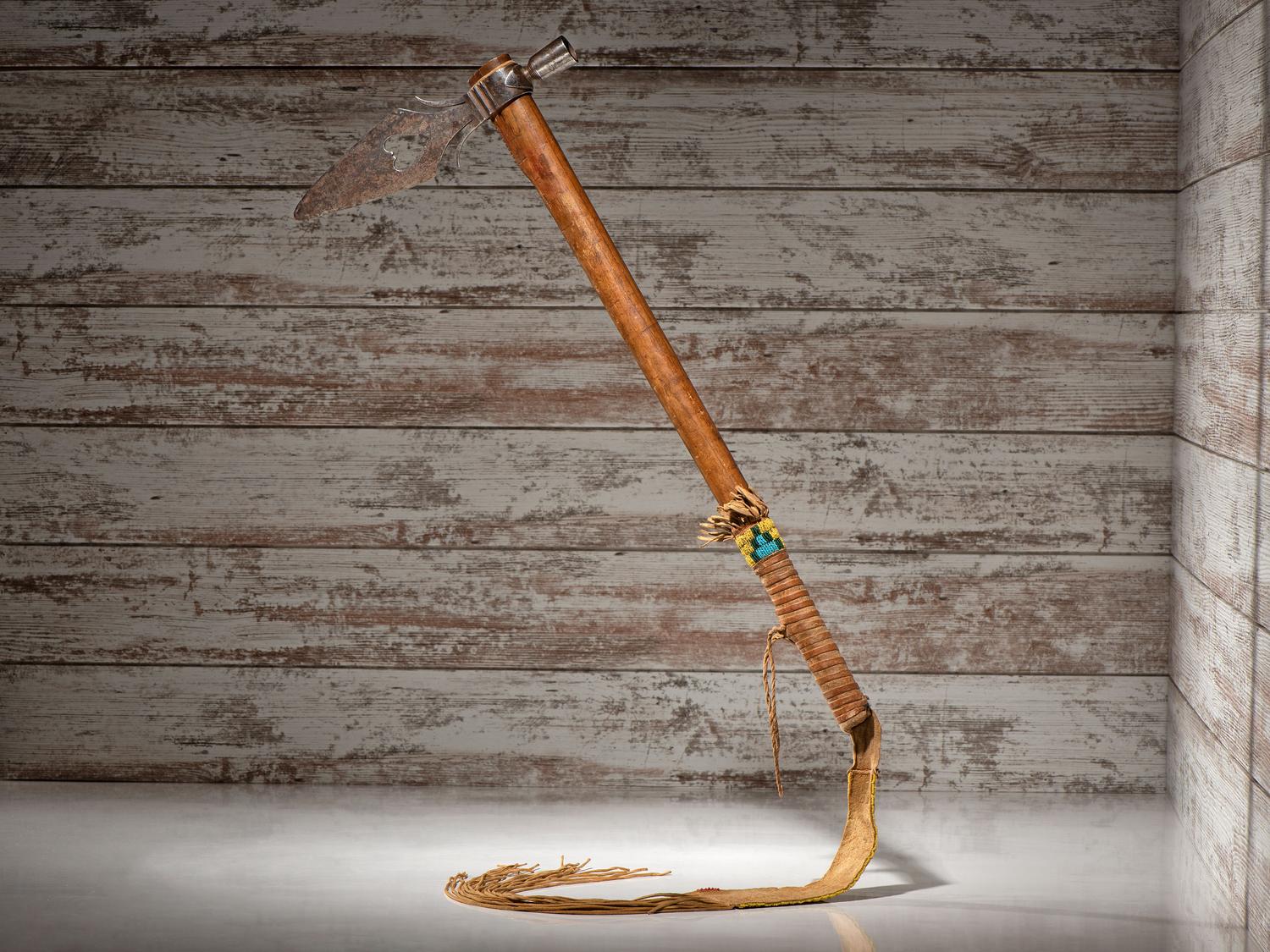 Northern Plains Spontoon Pipe Tomahawk, with Beaded Drop