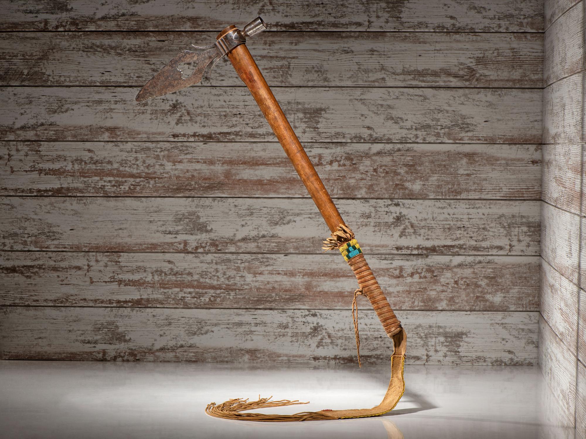 Northern Plains Spontoon Pipe Tomahawk, with Beaded Drop