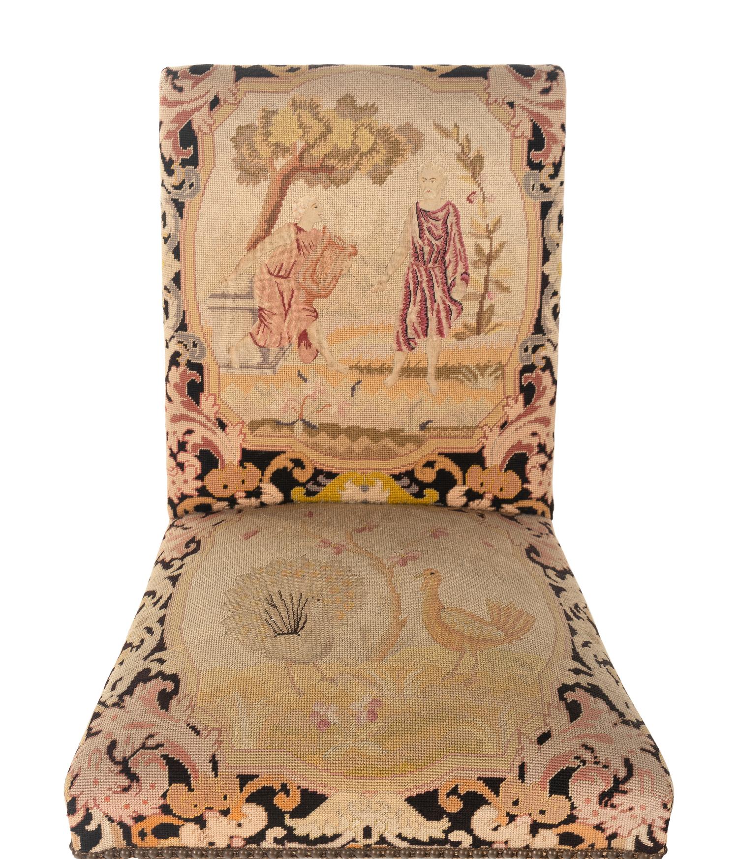 A Pair of George III Style Needlepoint Upholstered Side Chairs