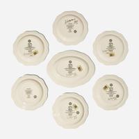A Set of Wedgwood Queensware Frog Service Reproductions UK, 1990s