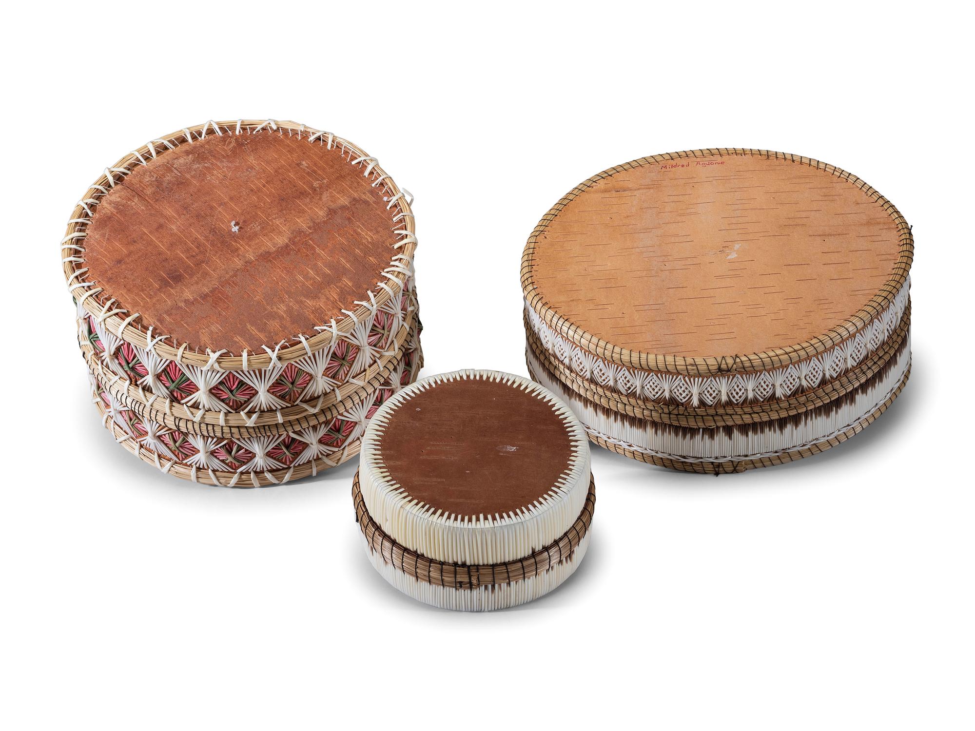 Ojibwe Quilled Birchbark Boxes
