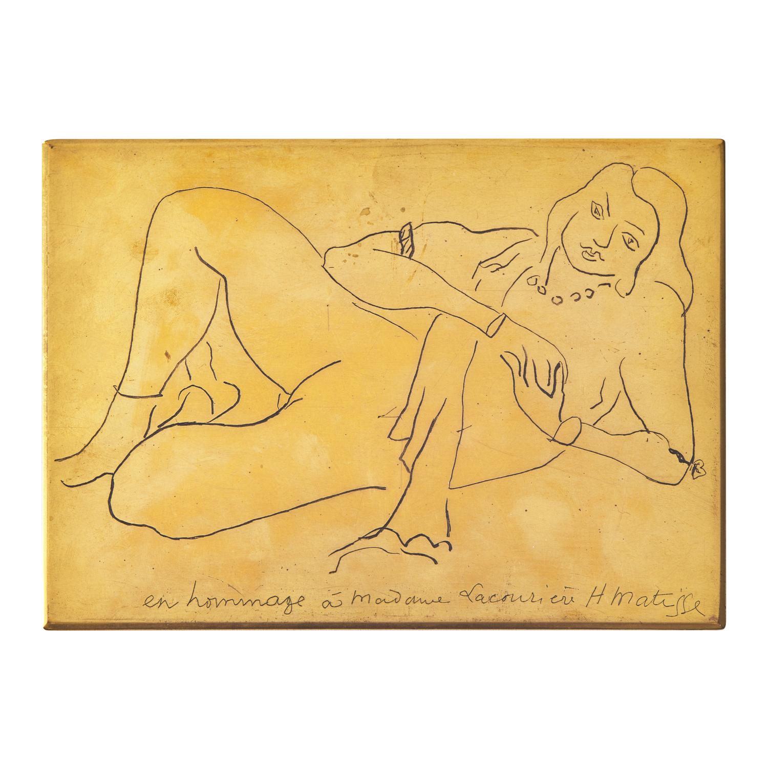 Henri Matisse (French, 1869–1954) — Original Copper Plate for Nu couchée s'appuyant sur le bras droit , 1929