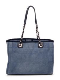 CHANEL, SMALL BLUE DEAUVILLE TOTE