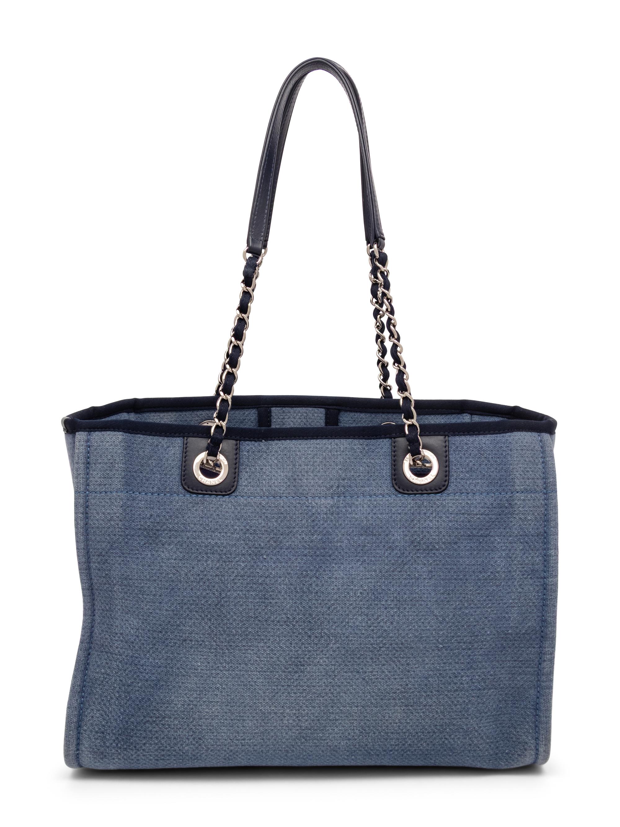 CHANEL, SMALL BLUE DEAUVILLE TOTE