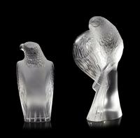 Two Lalique Bird Ornaments