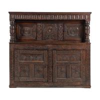 A Charles II Oak Press Cupboard