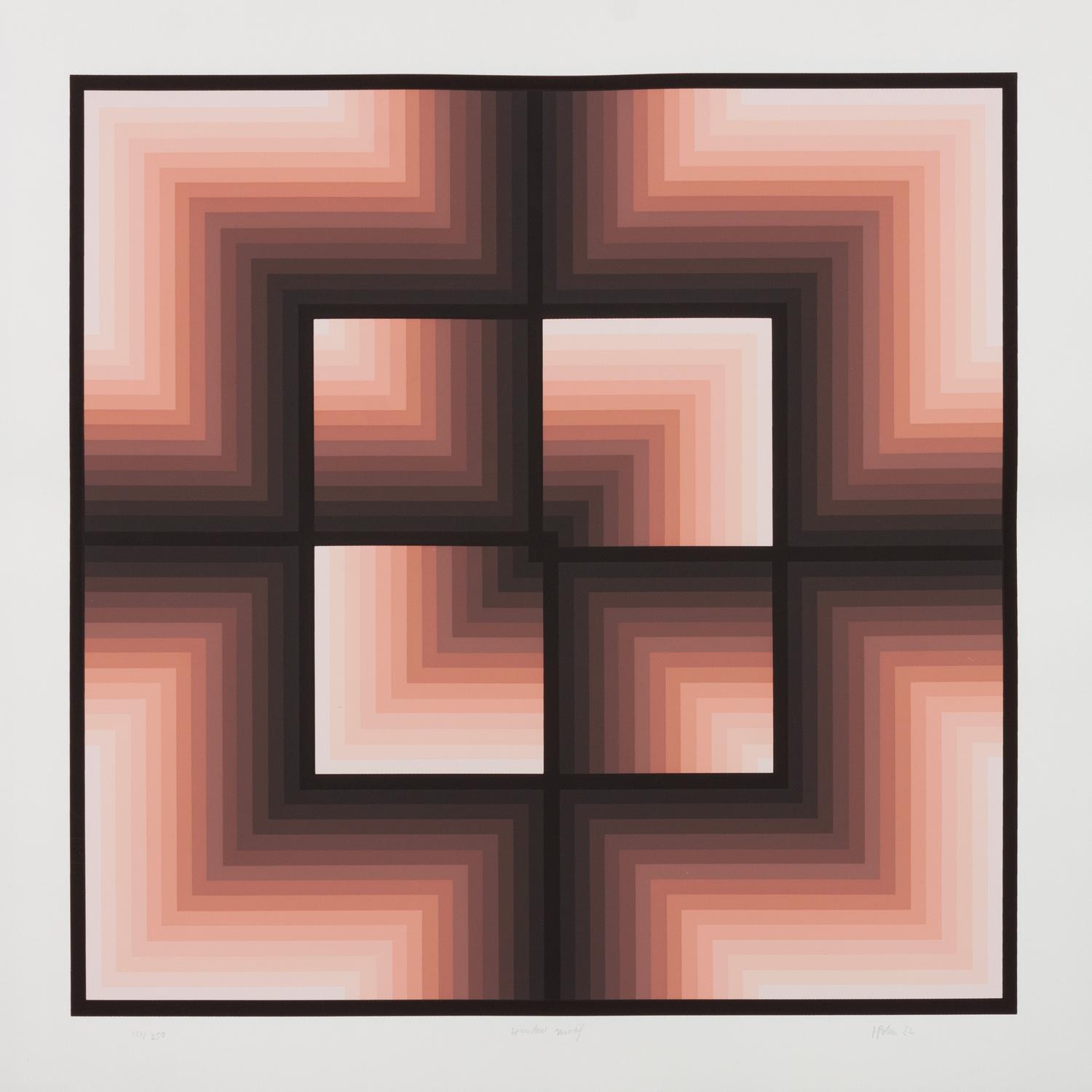 A pair of prints ( Window Motif , 1982; Diamond , 1977)