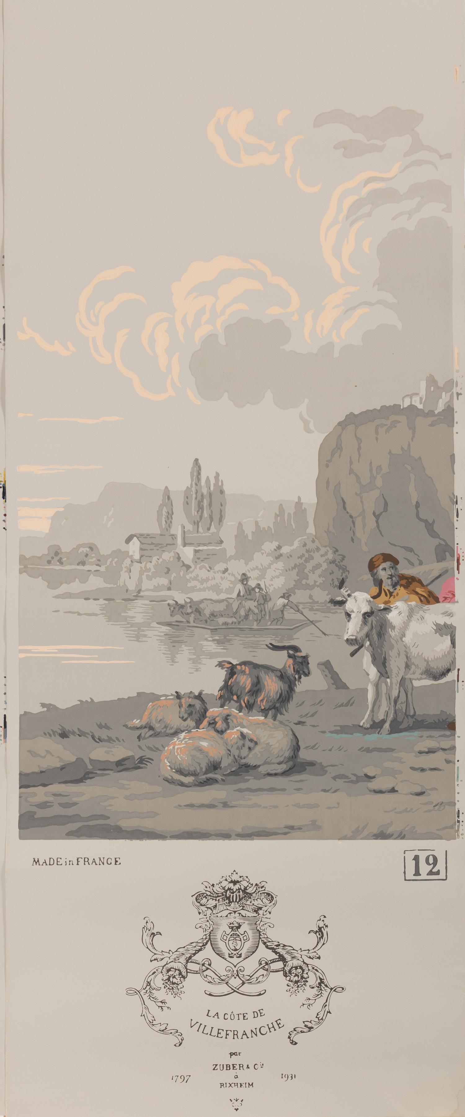 A Complete Set of Fourteen Zuber et Cie. La Cote de Villefranche Wallpaper Panels