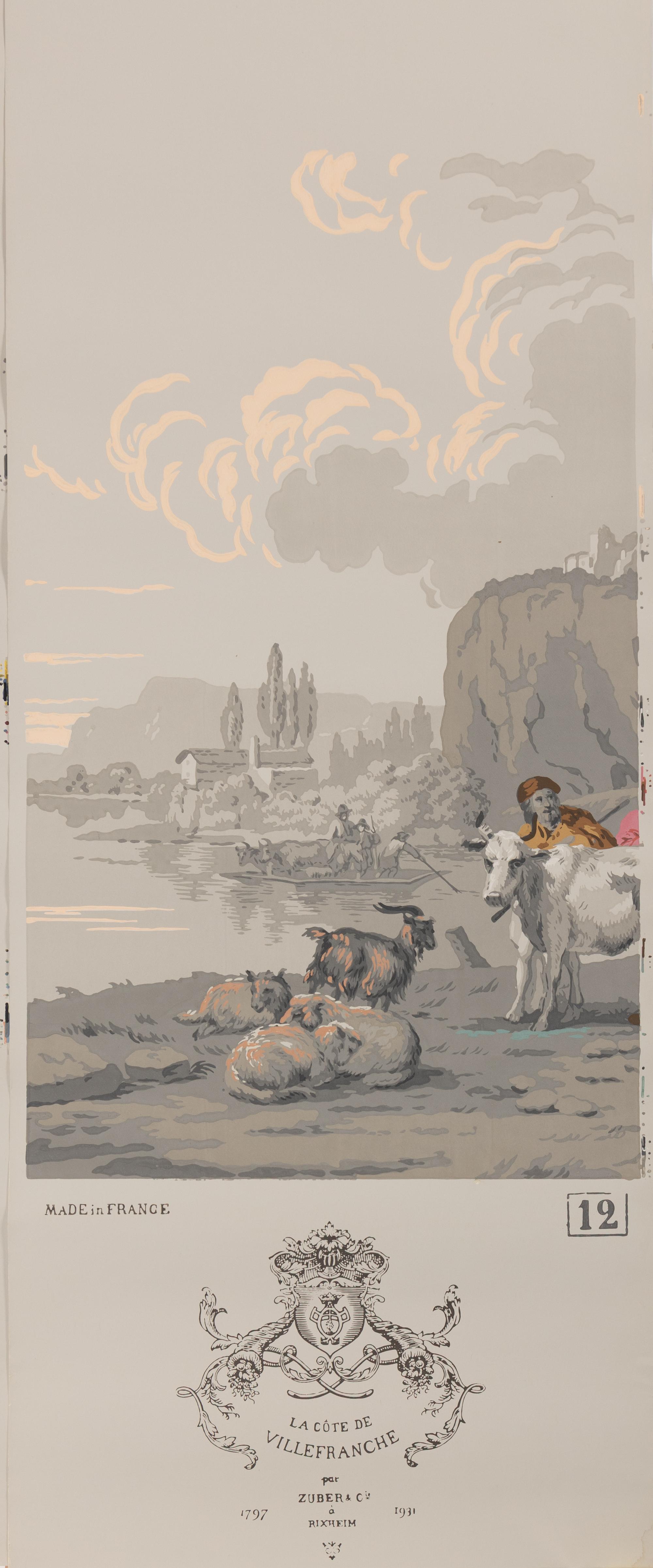 A Complete Set of Fourteen Zuber et Cie. La Cote de Villefranche Wallpaper Panels