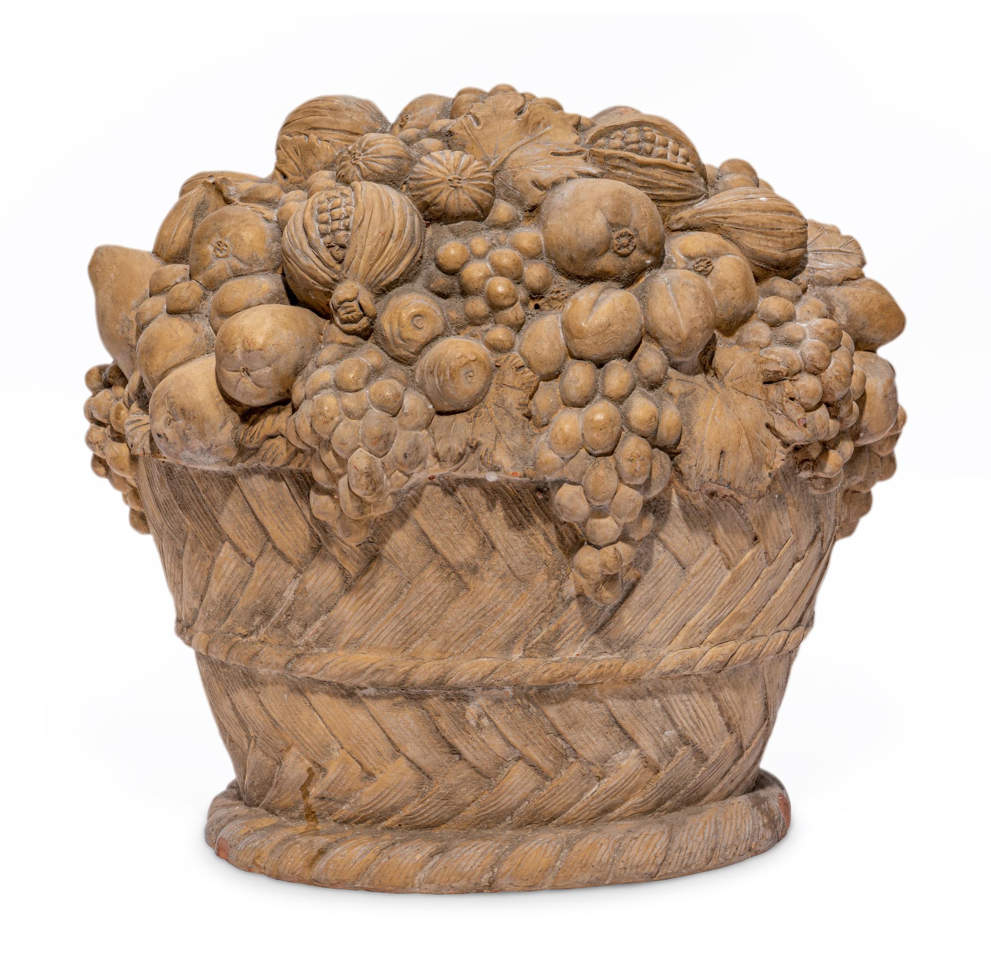 A Terra Cotta Model of a Fruit-Filled Basket