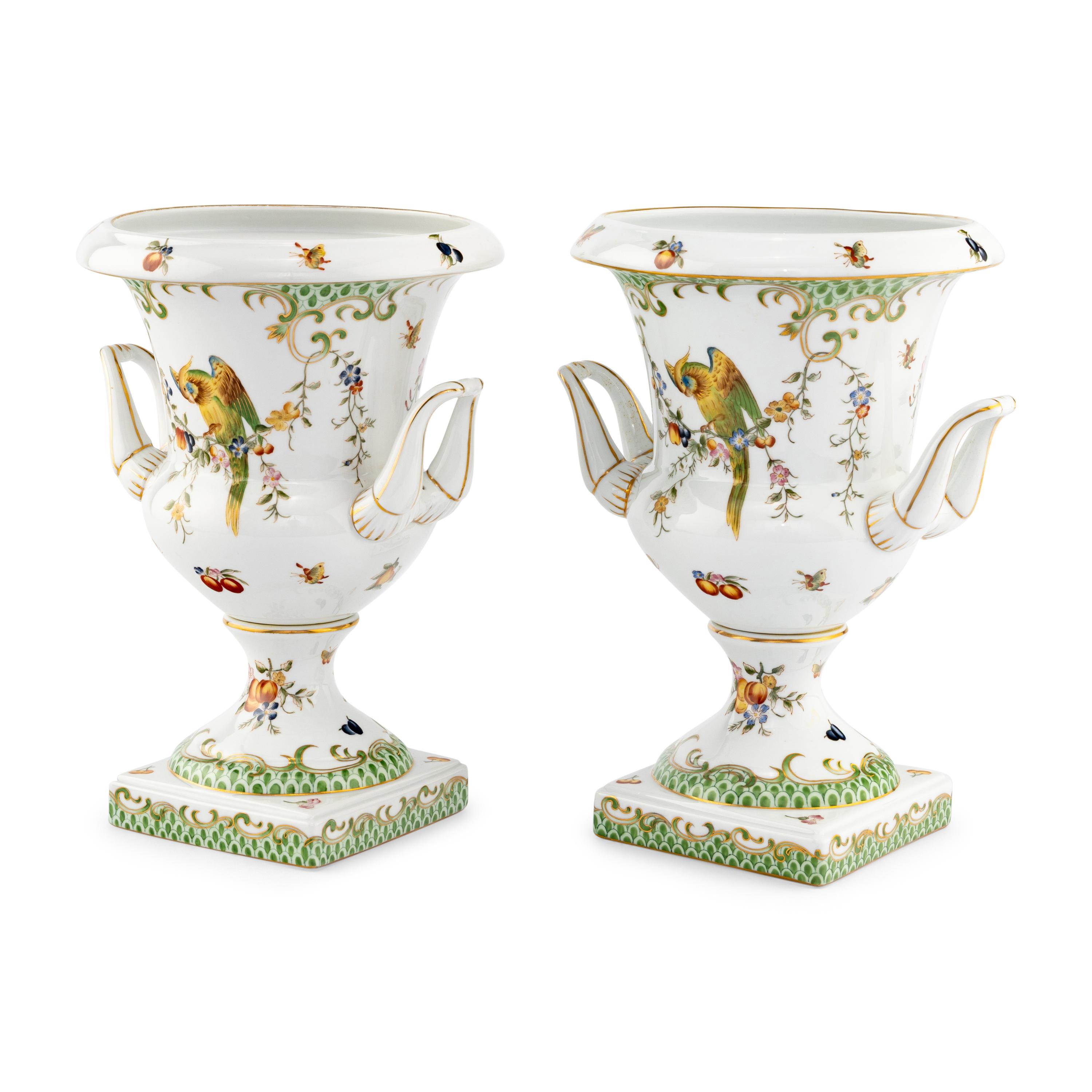 A Pair of Contemporary Porcelain Urns