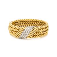 BICOLOR GOLD AND DIAMOND BANGLE BRACELET