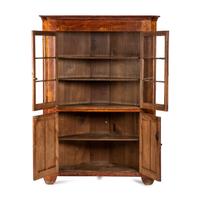 A Chippendale Tiger Maple Corner Cupboard