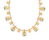 YELLOW GOLD AND COLOMBIAN EMERALD LIZARD NECKLACE